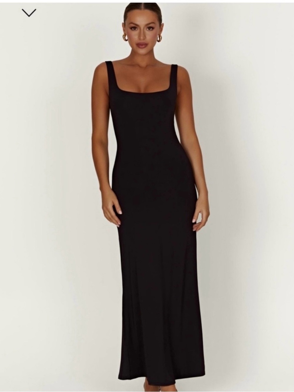 Meshki Black Square-Neck Maxi Dress